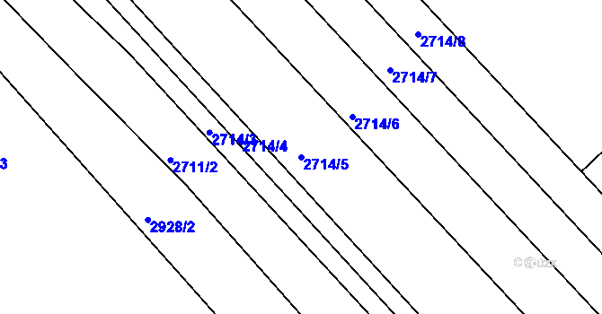 Parcela st. 2714/5 v KÚ Újezd u Brna, Katastrální mapa