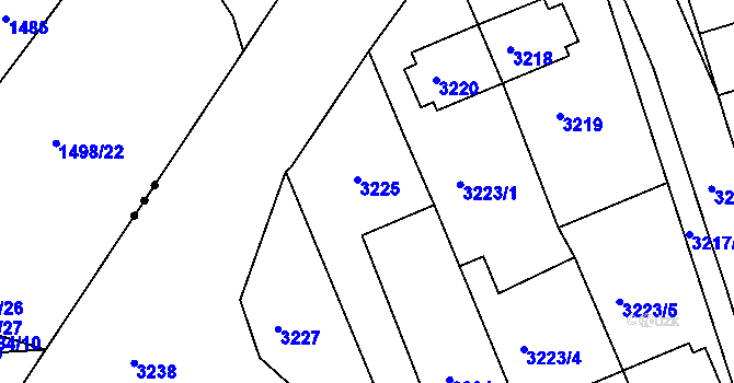 Parcela st. 3225 v KÚ Újezd u Brna, Katastrální mapa