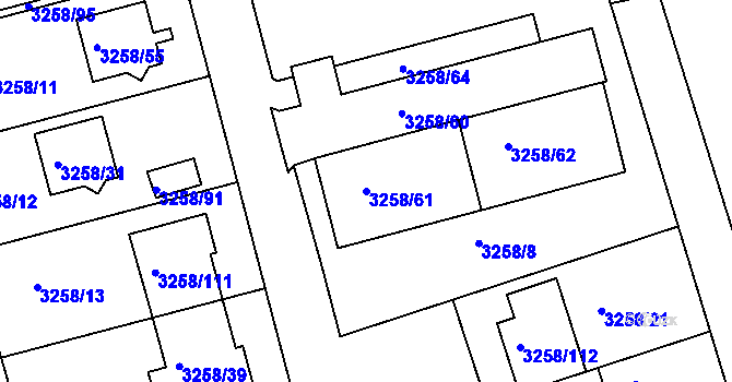 Parcela st. 3258/61 v KÚ Újezd u Brna, Katastrální mapa