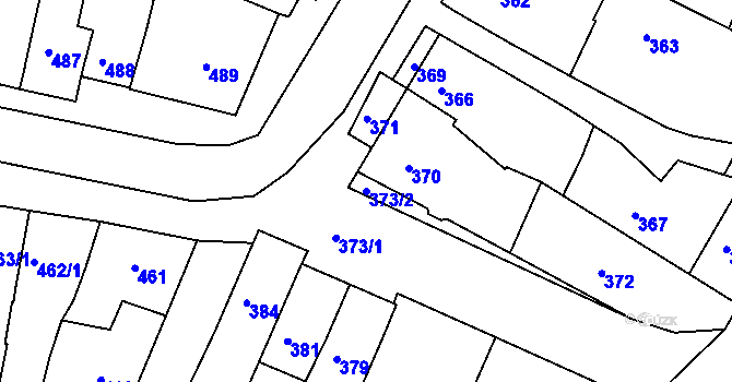 Parcela st. 373/2 v KÚ Újezd u Brna, Katastrální mapa