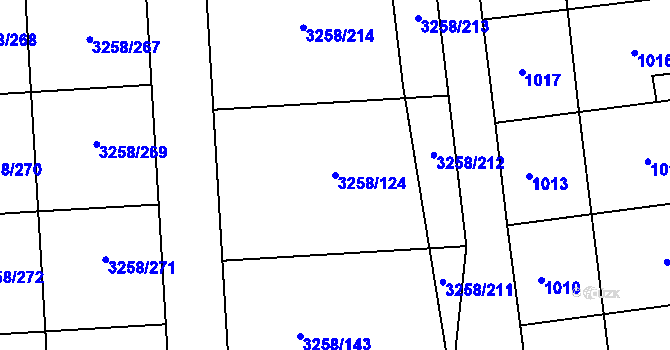 Parcela st. 3258/124 v KÚ Újezd u Brna, Katastrální mapa
