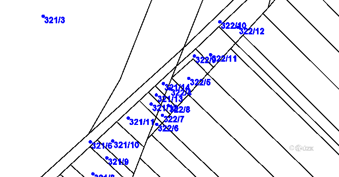 Parcela st. 322/4 v KÚ Újezd u Brna, Katastrální mapa