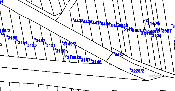 Parcela st. 3228/1 v KÚ Újezd u Brna, Katastrální mapa