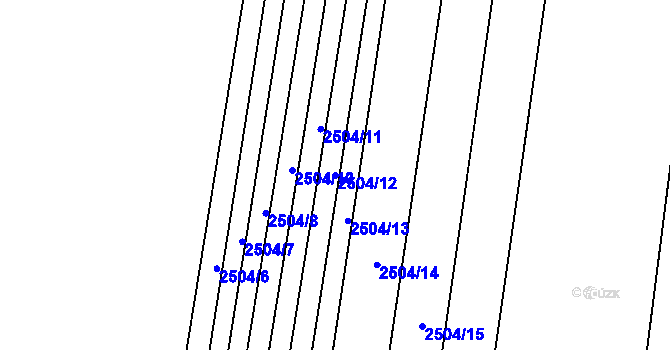 Parcela st. 2504/12 v KÚ Újezd u Brna, Katastrální mapa