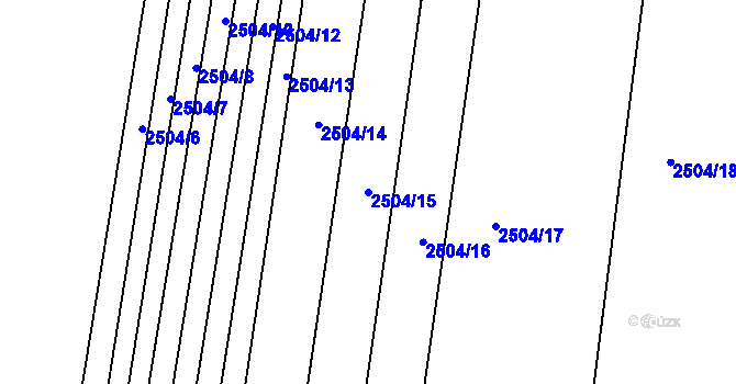 Parcela st. 2504/15 v KÚ Újezd u Brna, Katastrální mapa