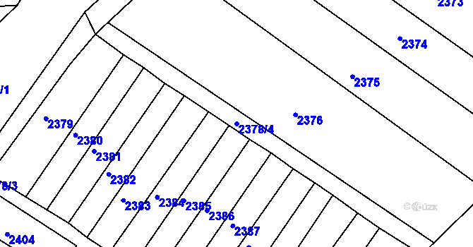 Parcela st. 2378/4 v KÚ Újezd u Brna, Katastrální mapa