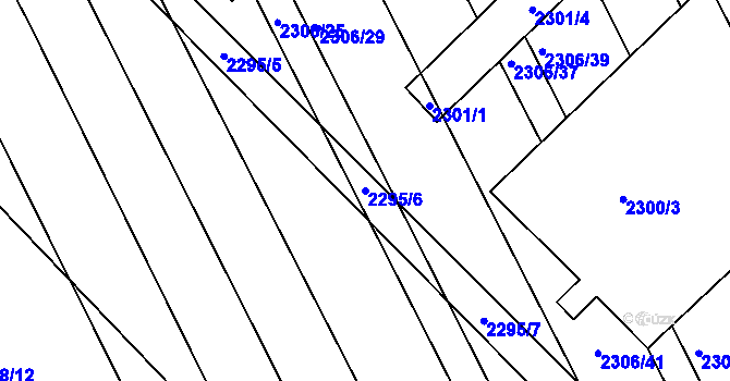 Parcela st. 2295/6 v KÚ Újezd u Brna, Katastrální mapa