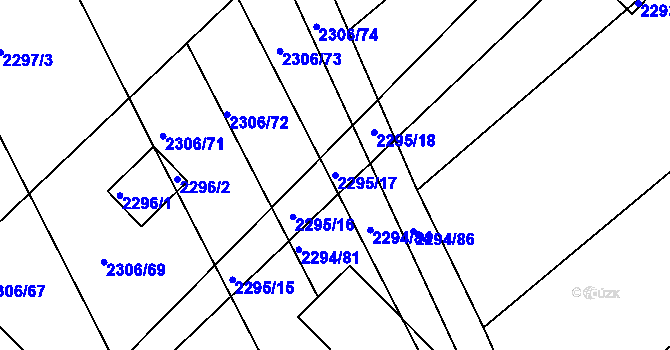 Parcela st. 2295/17 v KÚ Újezd u Brna, Katastrální mapa