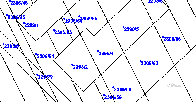 Parcela st. 2298/4 v KÚ Újezd u Brna, Katastrální mapa
