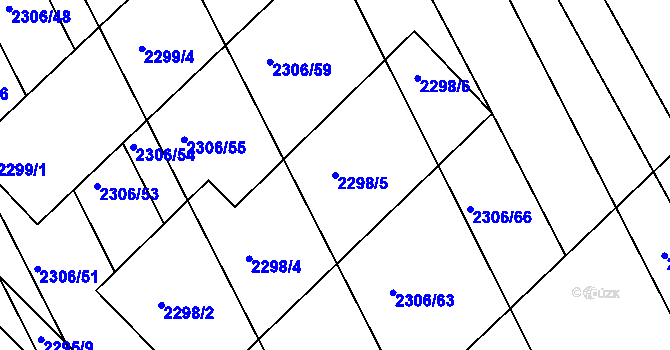 Parcela st. 2298/5 v KÚ Újezd u Brna, Katastrální mapa