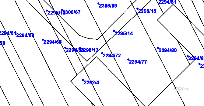Parcela st. 2294/72 v KÚ Újezd u Brna, Katastrální mapa