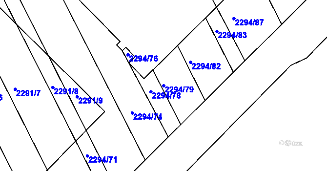 Parcela st. 2294/79 v KÚ Újezd u Brna, Katastrální mapa