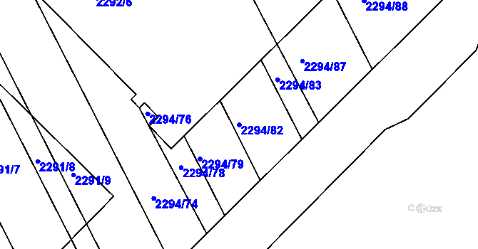 Parcela st. 2294/82 v KÚ Újezd u Brna, Katastrální mapa