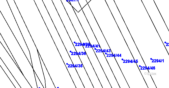 Parcela st. 2294/41 v KÚ Újezd u Brna, Katastrální mapa