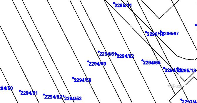 Parcela st. 2294/61 v KÚ Újezd u Brna, Katastrální mapa