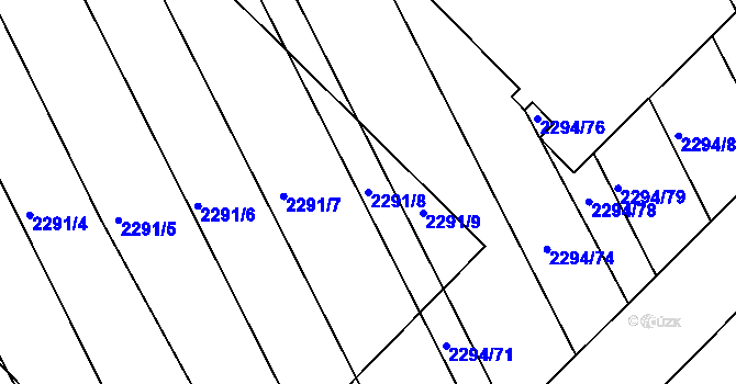 Parcela st. 2291/8 v KÚ Újezd u Brna, Katastrální mapa