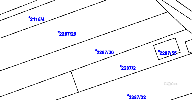 Parcela st. 2287/30 v KÚ Újezd u Brna, Katastrální mapa