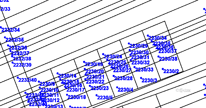 Parcela st. 2230/24 v KÚ Újezd u Brna, Katastrální mapa