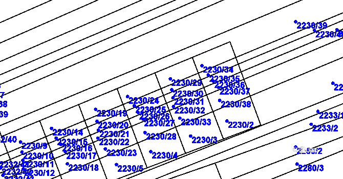 Parcela st. 2230/30 v KÚ Újezd u Brna, Katastrální mapa