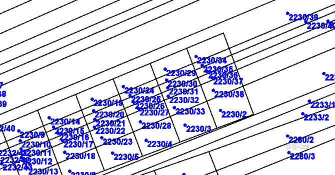 Parcela st. 2230/31 v KÚ Újezd u Brna, Katastrální mapa