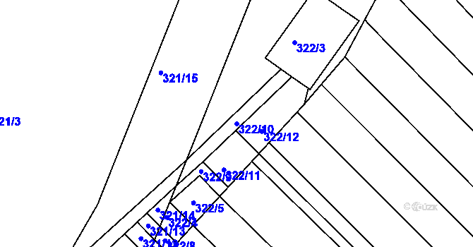 Parcela st. 322/10 v KÚ Újezd u Brna, Katastrální mapa