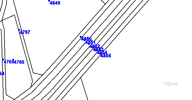 Parcela st. 4854 v KÚ Újezd u Brna, Katastrální mapa