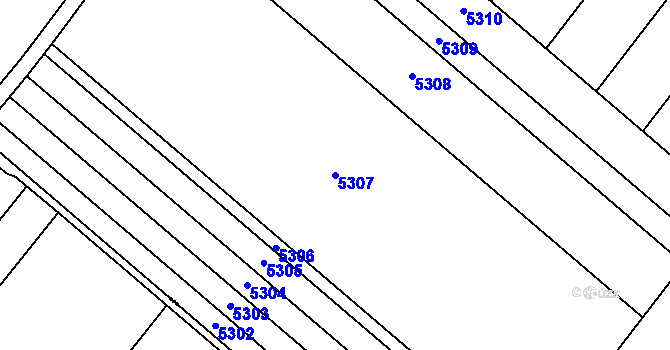 Parcela st. 5307 v KÚ Újezd u Brna, Katastrální mapa
