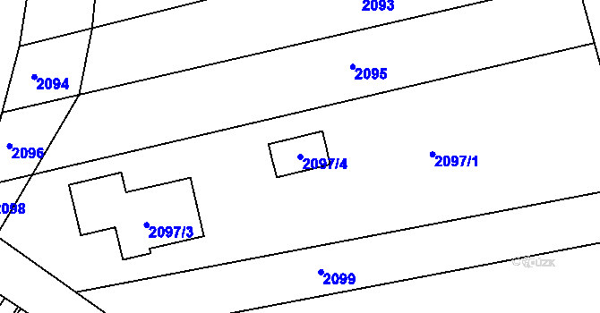 Parcela st. 2097/4 v KÚ Újezd u Brna, Katastrální mapa