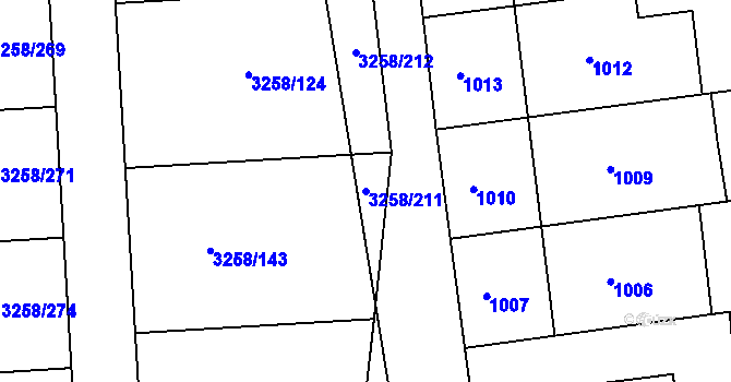 Parcela st. 3258/211 v KÚ Újezd u Brna, Katastrální mapa