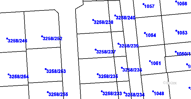 Parcela st. 3258/237 v KÚ Újezd u Brna, Katastrální mapa