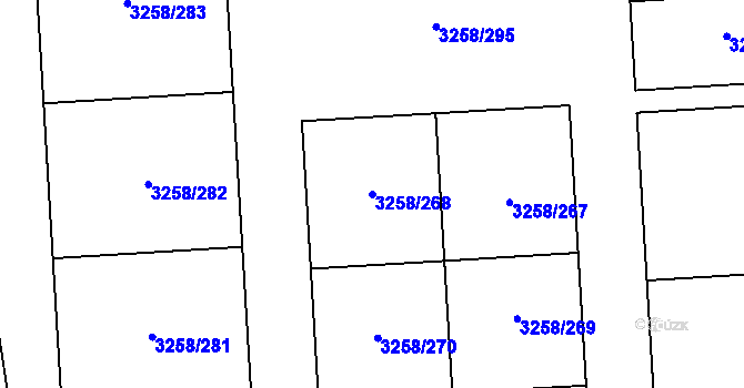 Parcela st. 3258/268 v KÚ Újezd u Brna, Katastrální mapa