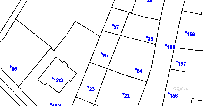 Parcela st. 25 v KÚ Újezd u Černé Hory, Katastrální mapa