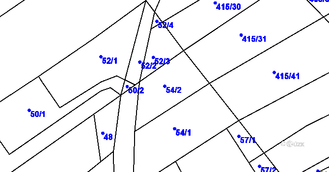 Parcela st. 54/2 v KÚ Újezd u Černé Hory, Katastrální mapa