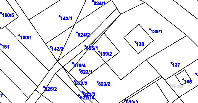 Parcela st. 139/2 v KÚ Újezd u Černé Hory, Katastrální mapa