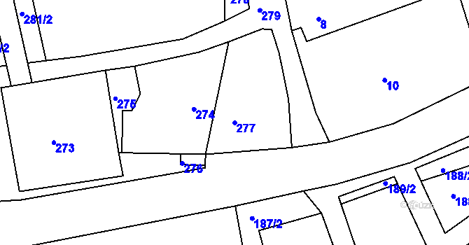 Parcela st. 277 v KÚ Újezd u Černé Hory, Katastrální mapa