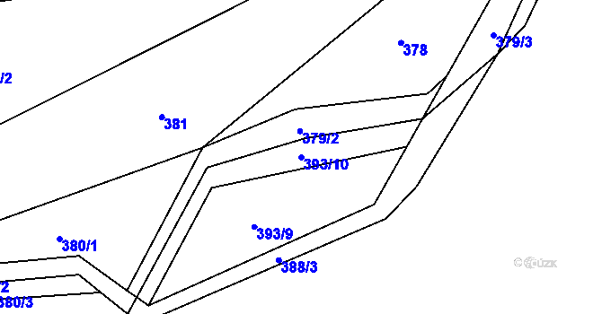 Parcela st. 393/10 v KÚ Újezd u Černé Hory, Katastrální mapa
