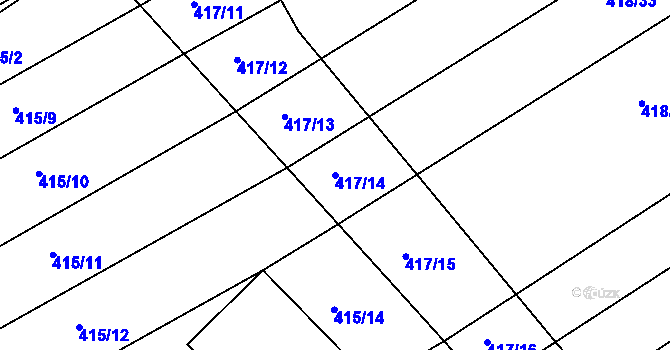 Parcela st. 417/14 v KÚ Újezd u Černé Hory, Katastrální mapa