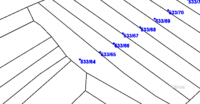 Parcela st. 533/65 v KÚ Újezd u Černé Hory, Katastrální mapa