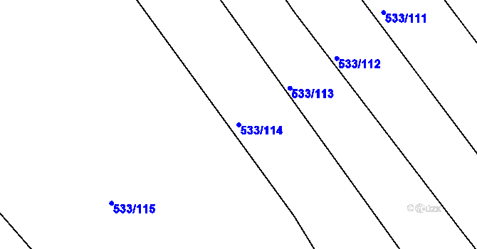 Parcela st. 533/114 v KÚ Újezd u Černé Hory, Katastrální mapa