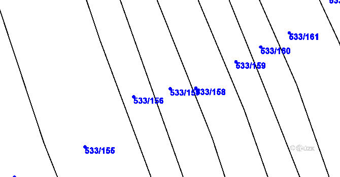 Parcela st. 533/157 v KÚ Újezd u Černé Hory, Katastrální mapa