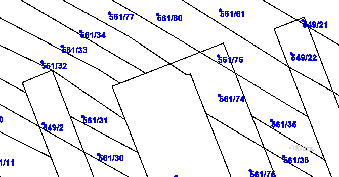 Parcela st. 548/2 v KÚ Újezd u Černé Hory, Katastrální mapa