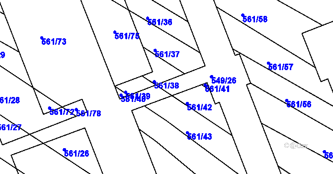 Parcela st. 549/20 v KÚ Újezd u Černé Hory, Katastrální mapa