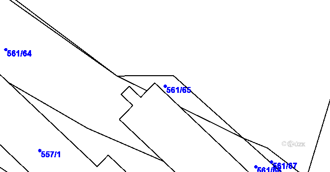 Parcela st. 561/65 v KÚ Újezd u Černé Hory, Katastrální mapa