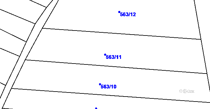 Parcela st. 563/11 v KÚ Újezd u Černé Hory, Katastrální mapa