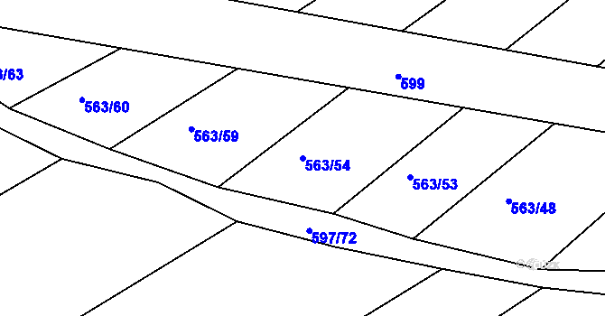 Parcela st. 563/54 v KÚ Újezd u Černé Hory, Katastrální mapa