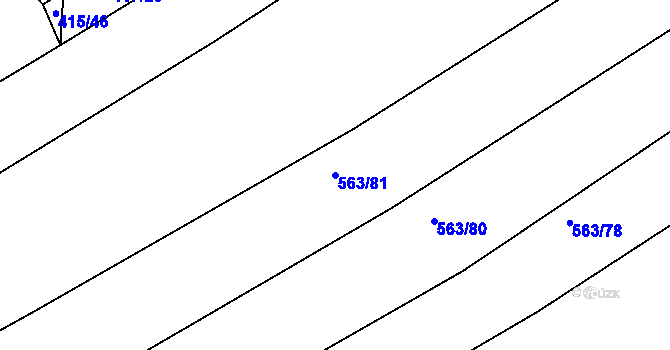 Parcela st. 563/81 v KÚ Újezd u Černé Hory, Katastrální mapa