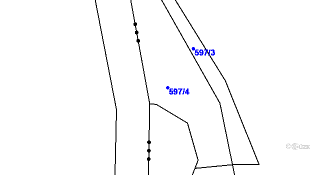 Parcela st. 597/4 v KÚ Újezd u Černé Hory, Katastrální mapa