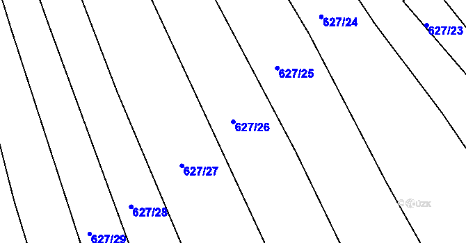 Parcela st. 627/26 v KÚ Újezd u Černé Hory, Katastrální mapa