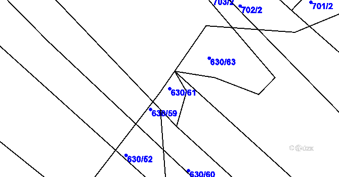 Parcela st. 630/61 v KÚ Újezd u Černé Hory, Katastrální mapa