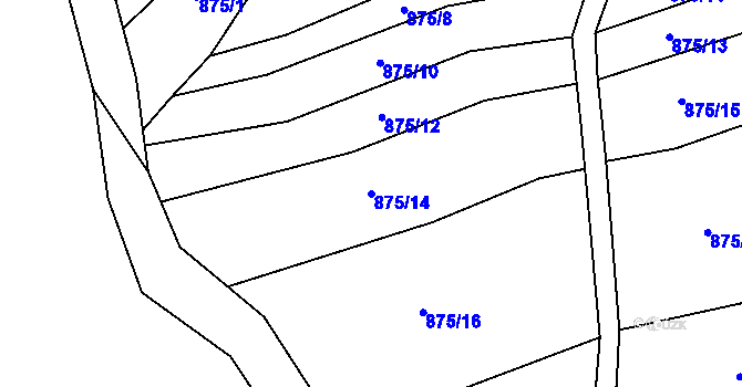 Parcela st. 875/14 v KÚ Újezd u Černé Hory, Katastrální mapa
